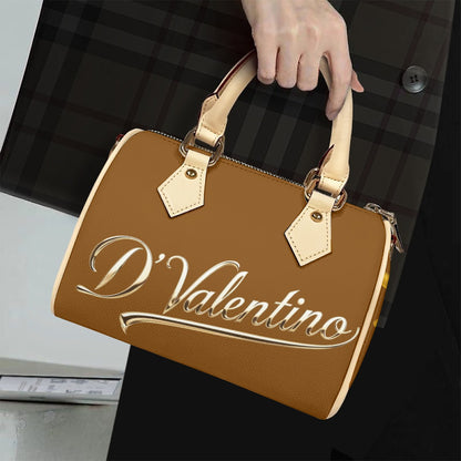 Classic Barrel-Shaped PU Leather Handbag