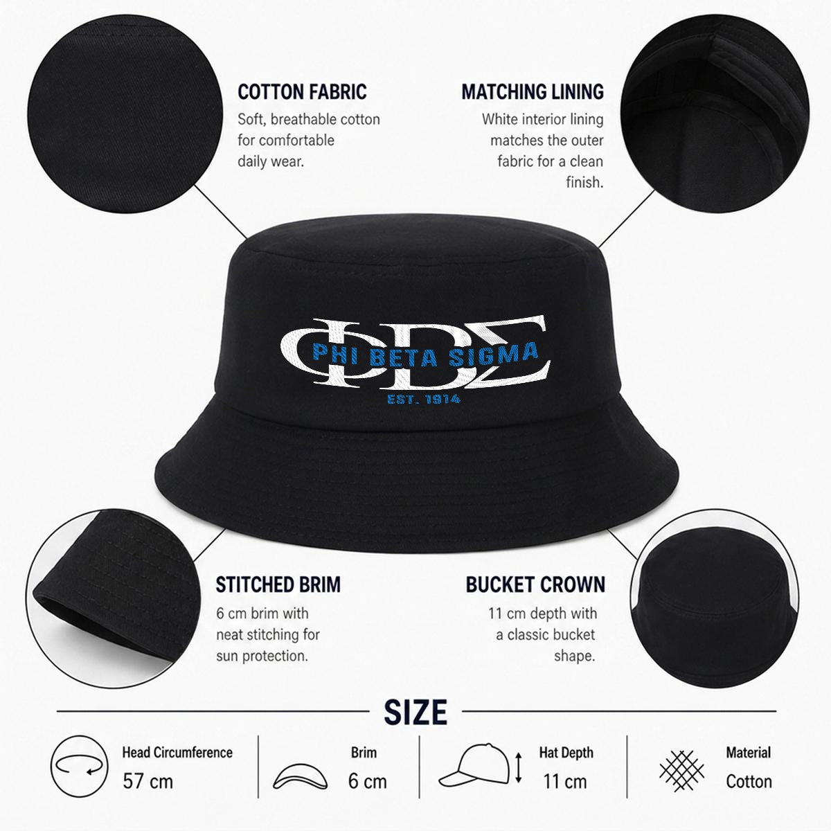 Embroidery Bucket Hat