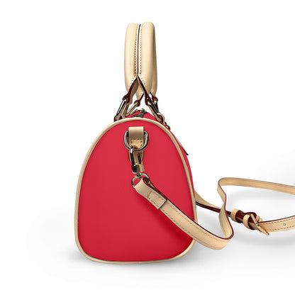 Classic Barrel-Shaped PU Leather Handbag